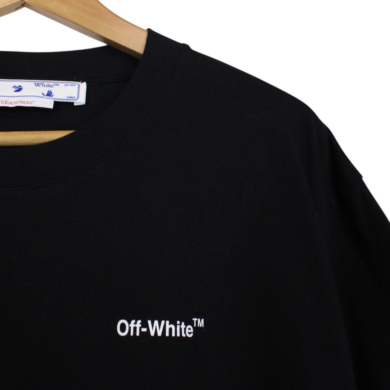 Off White Black and White Chain Arrow Print Short Sleeve T-Shirt