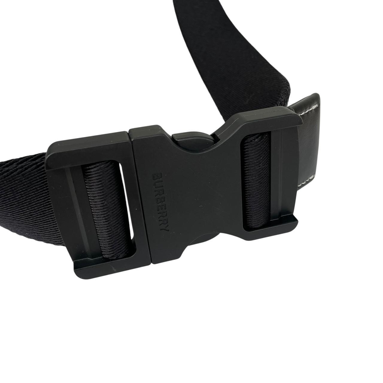 Burberry Sonny Black and Graphite TB Monogram E-Canvas Bum Bag