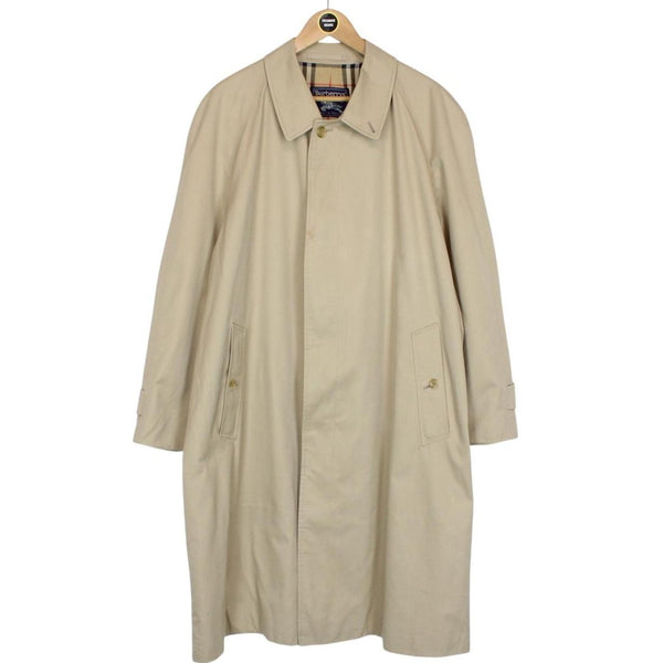 Vintage 90s Burberry Beige Single Breasted Trench Coat