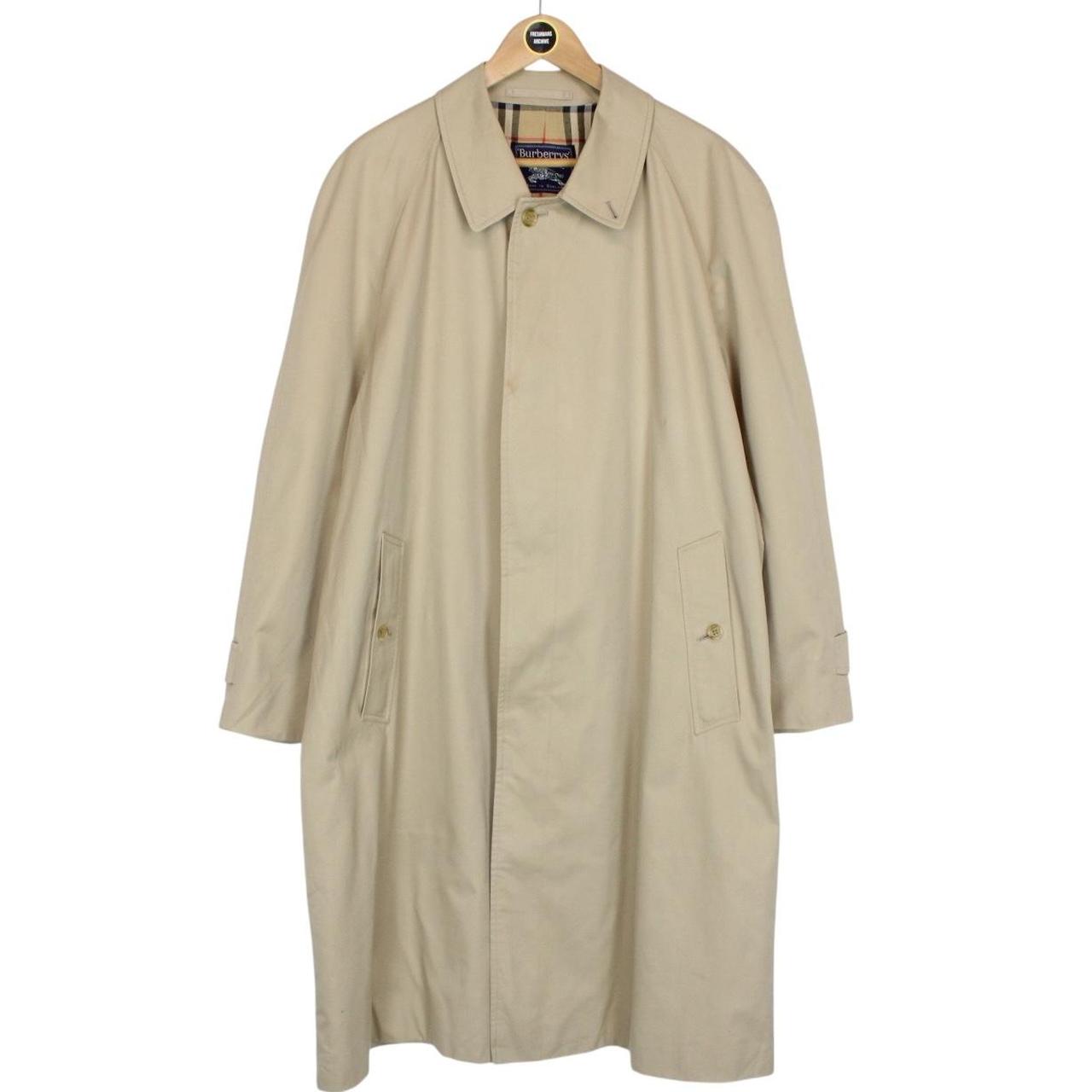 Vintage 90s Burberry Beige Single Breasted Trench Coat