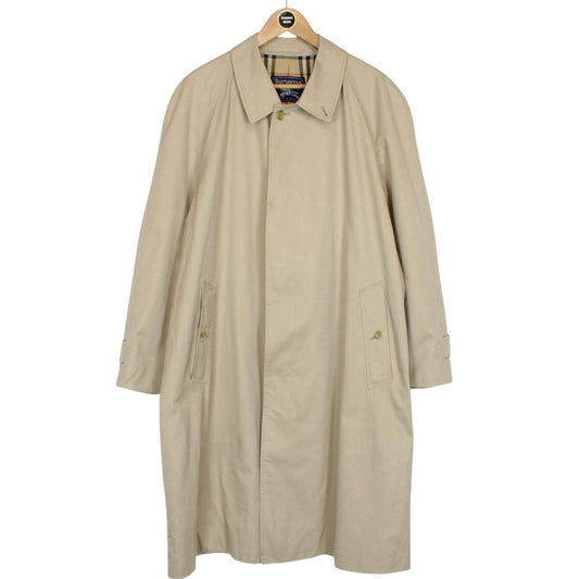 Vintage 90s Burberry Beige Single Breasted Trench Coat