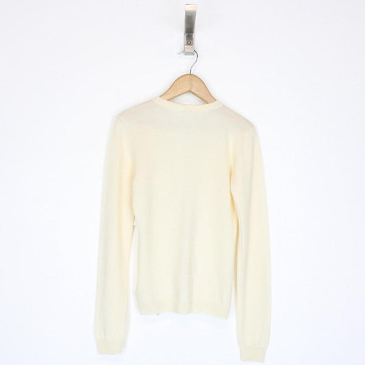 Gucci Cream Silk Cashmere Wool Blend Knit Button Up Cardigan Jumper