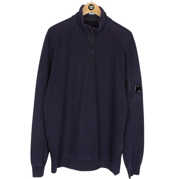 CP Company Navy Blue 1/4 Zip Lens Sweatshirt Jumper