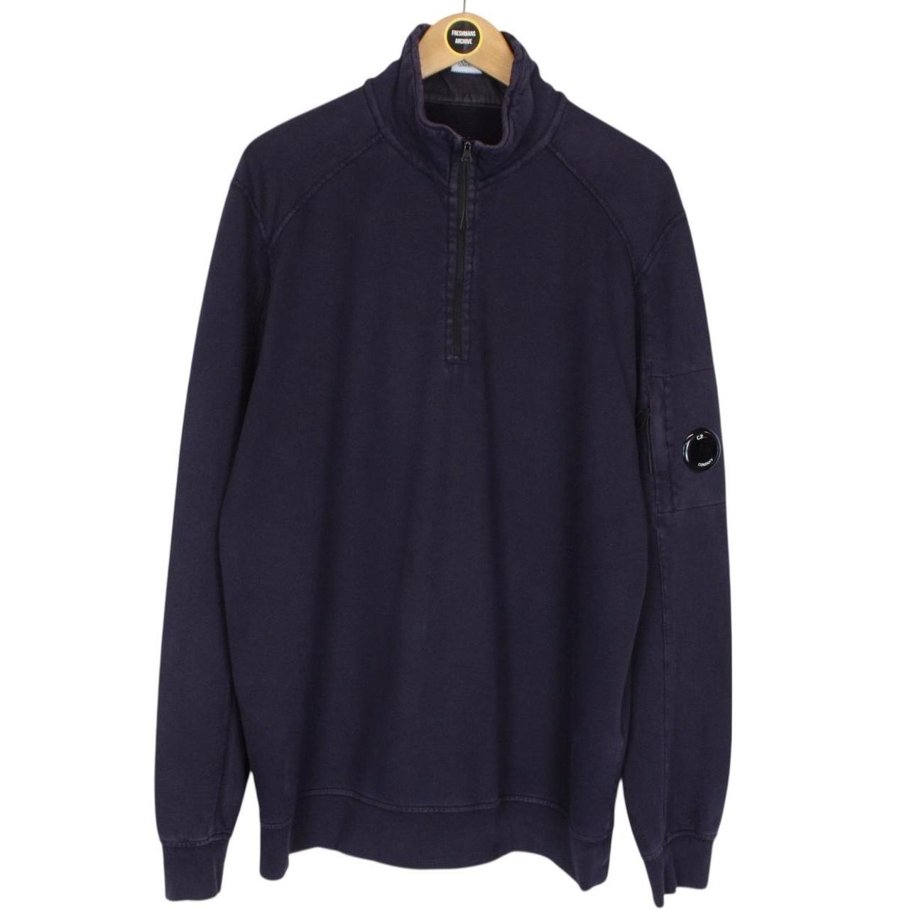CP Company Navy Blue 1/4 Zip Lens Sweatshirt Jumper