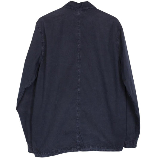 Stone Island AW 2018 Navy Blue Full Zip Cotton Overshirt Jacket