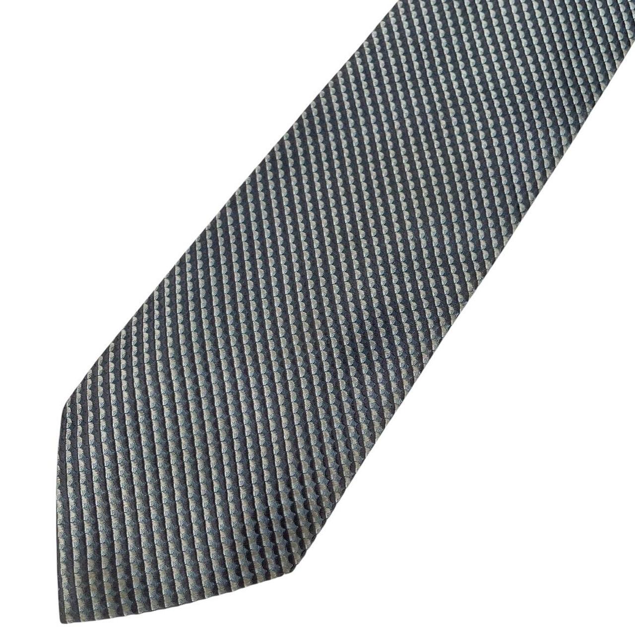 Calvin Klein Blue and Grey Textured Silk Tie