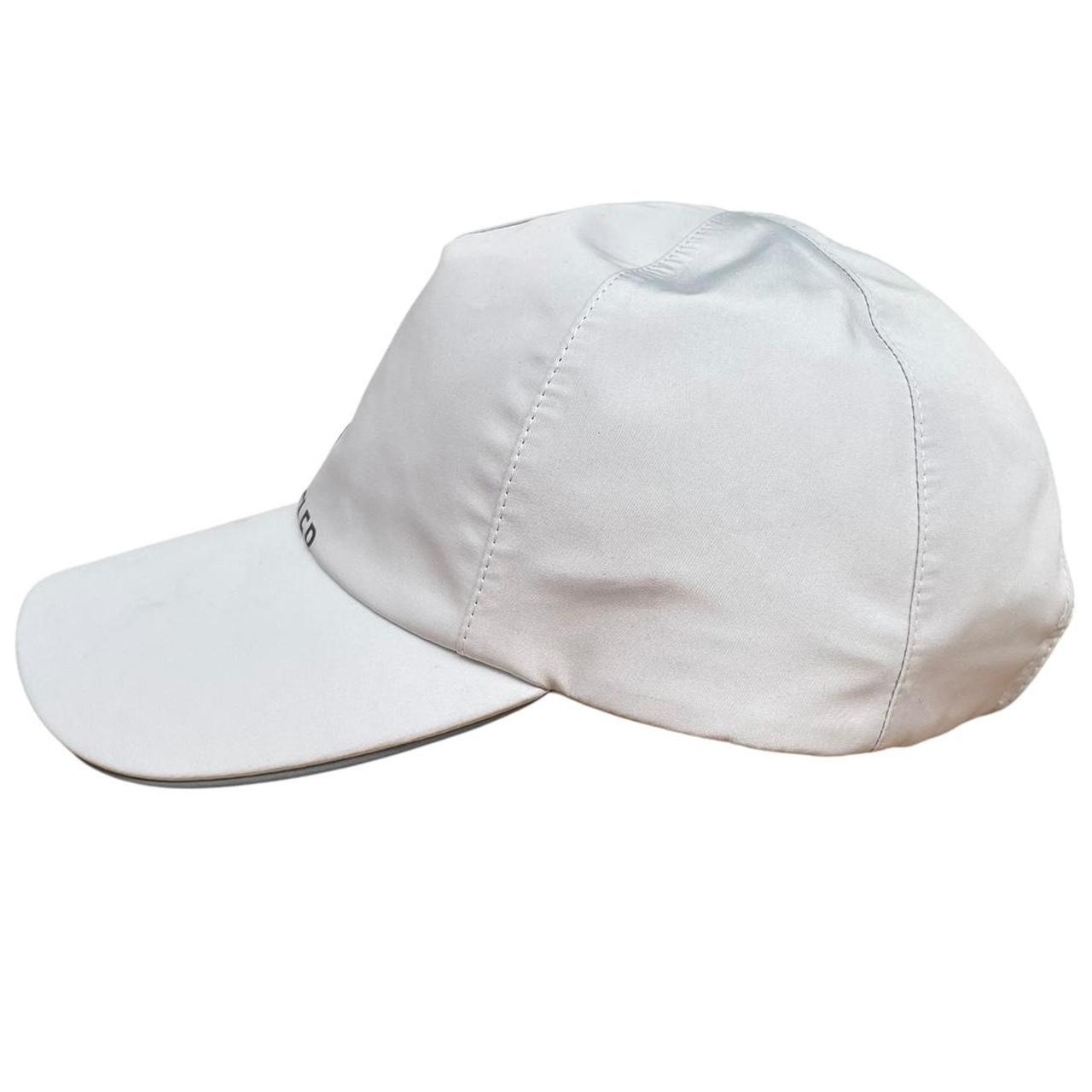 Moncler White and Black Logo Print Baseball Cap