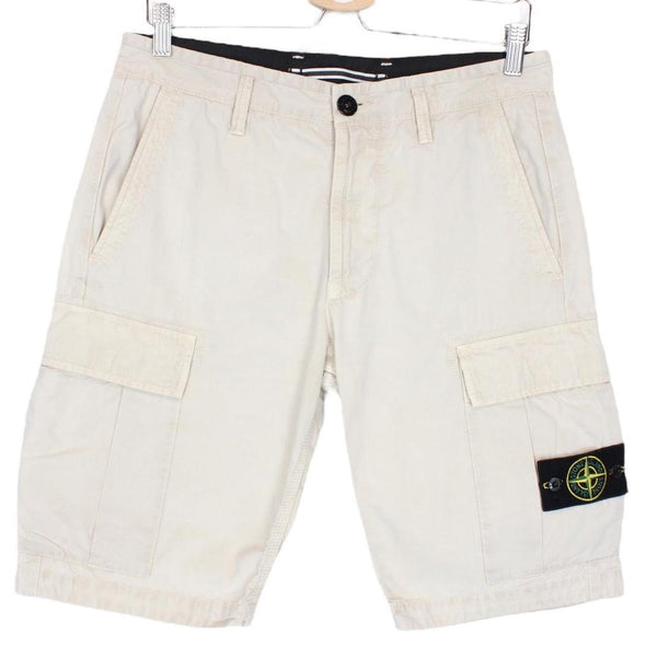 Stone Island SS 2018 Beige Bermuda Cotton Cargo Shorts