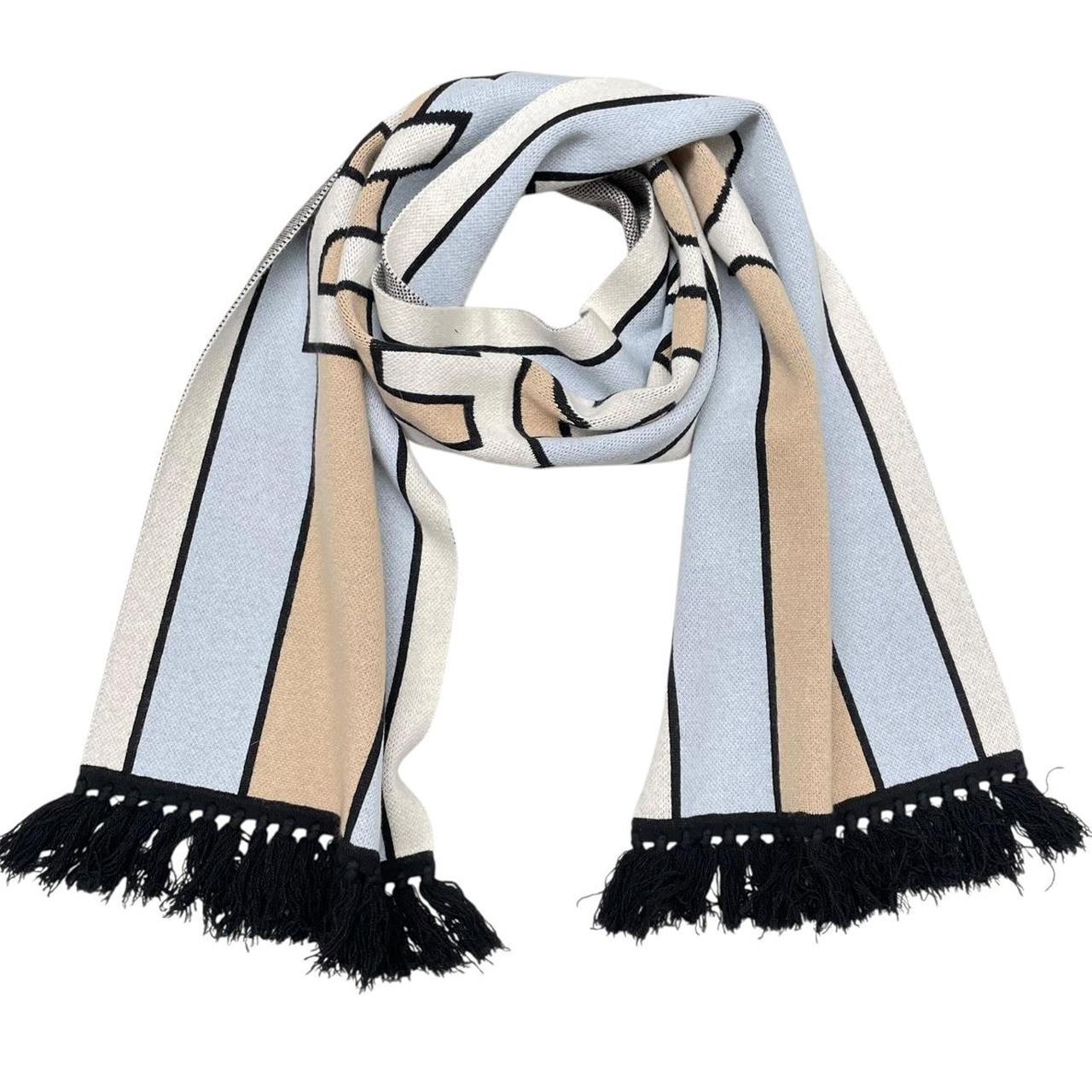 Burberry Multicoloured Football Logo Intarsia Cashmere Wool Scarf