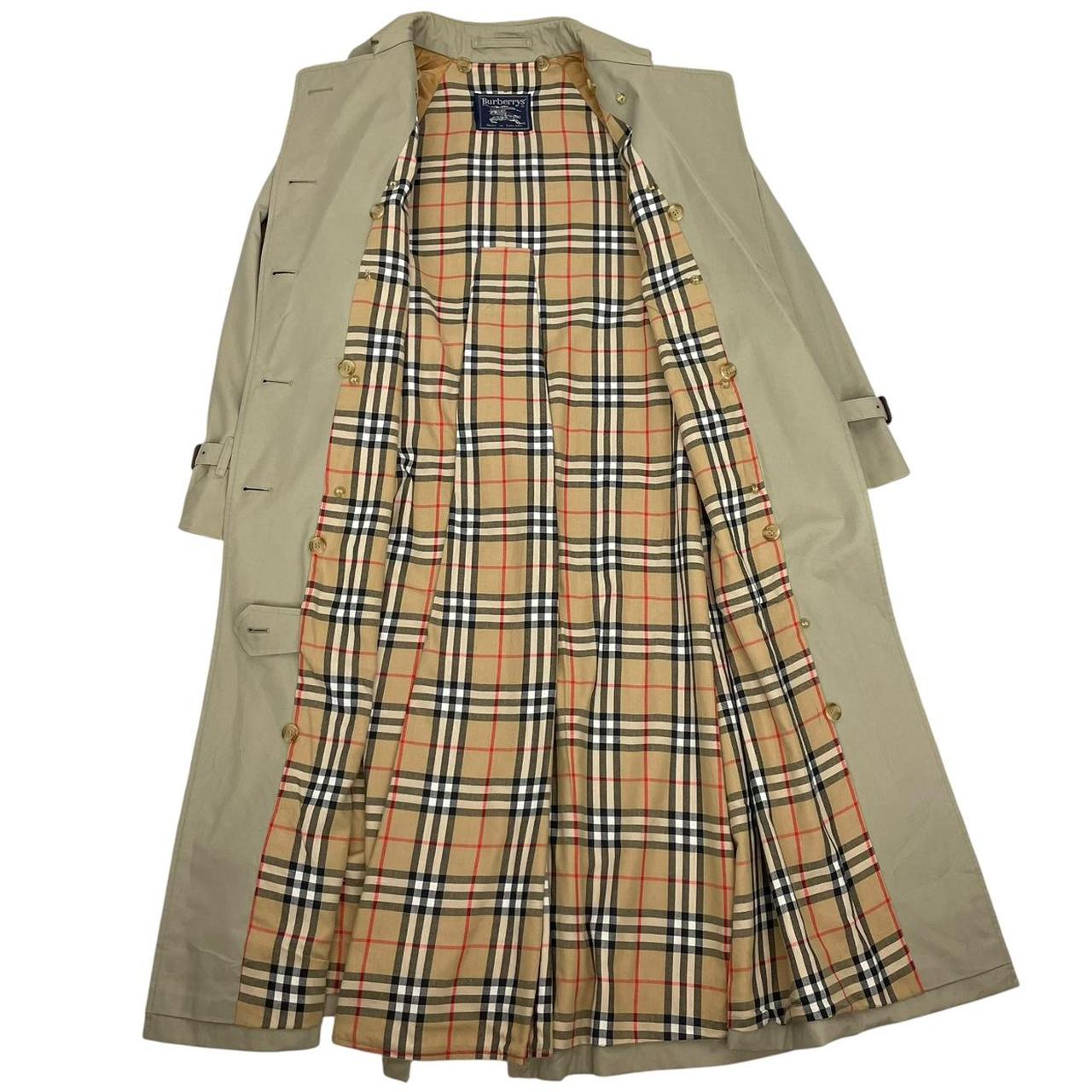 Vintage 90s Burberry Beige Double Breasted Belted Trench Coat