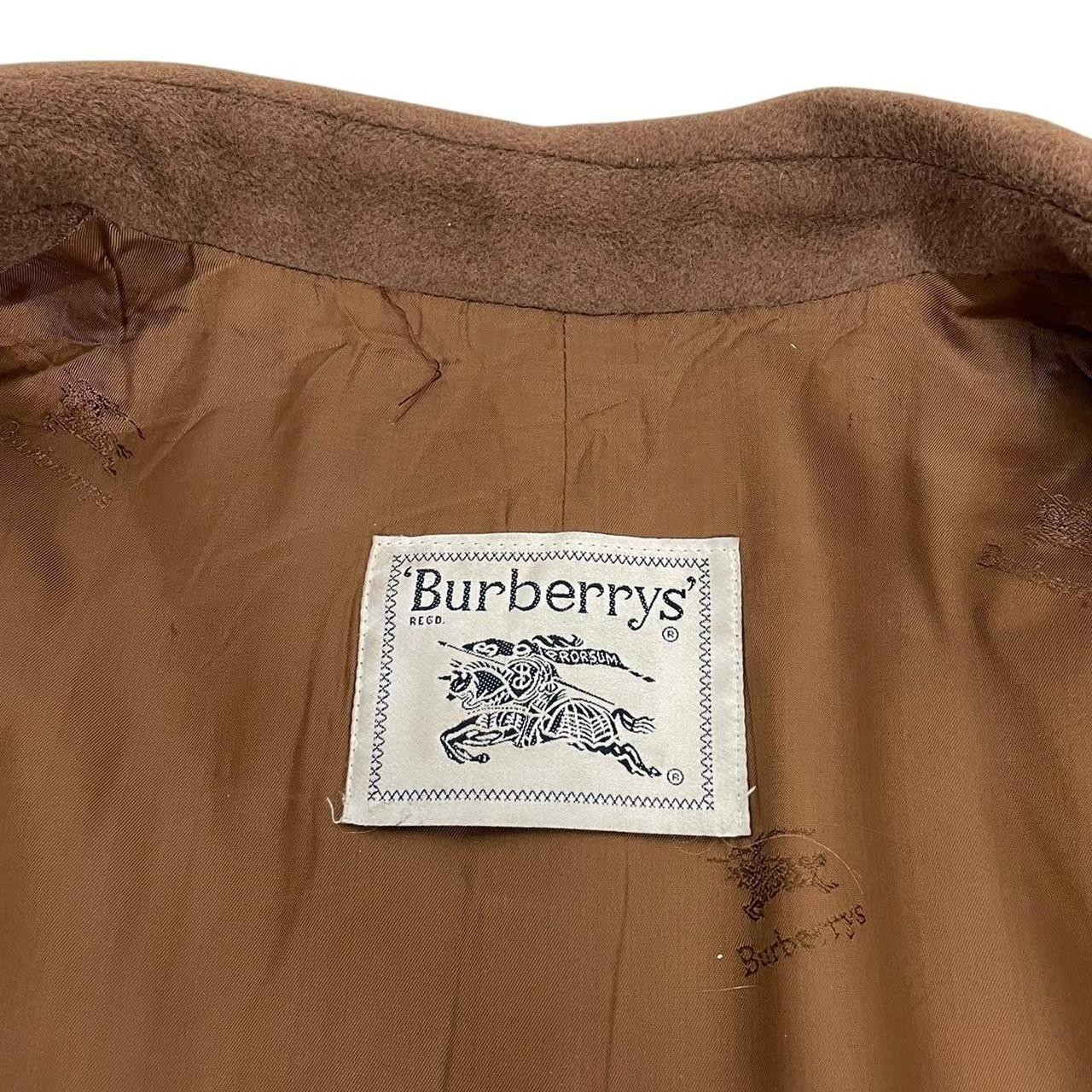 Vintage 90s Burberry Brown Cashmere Wool Blend Coat