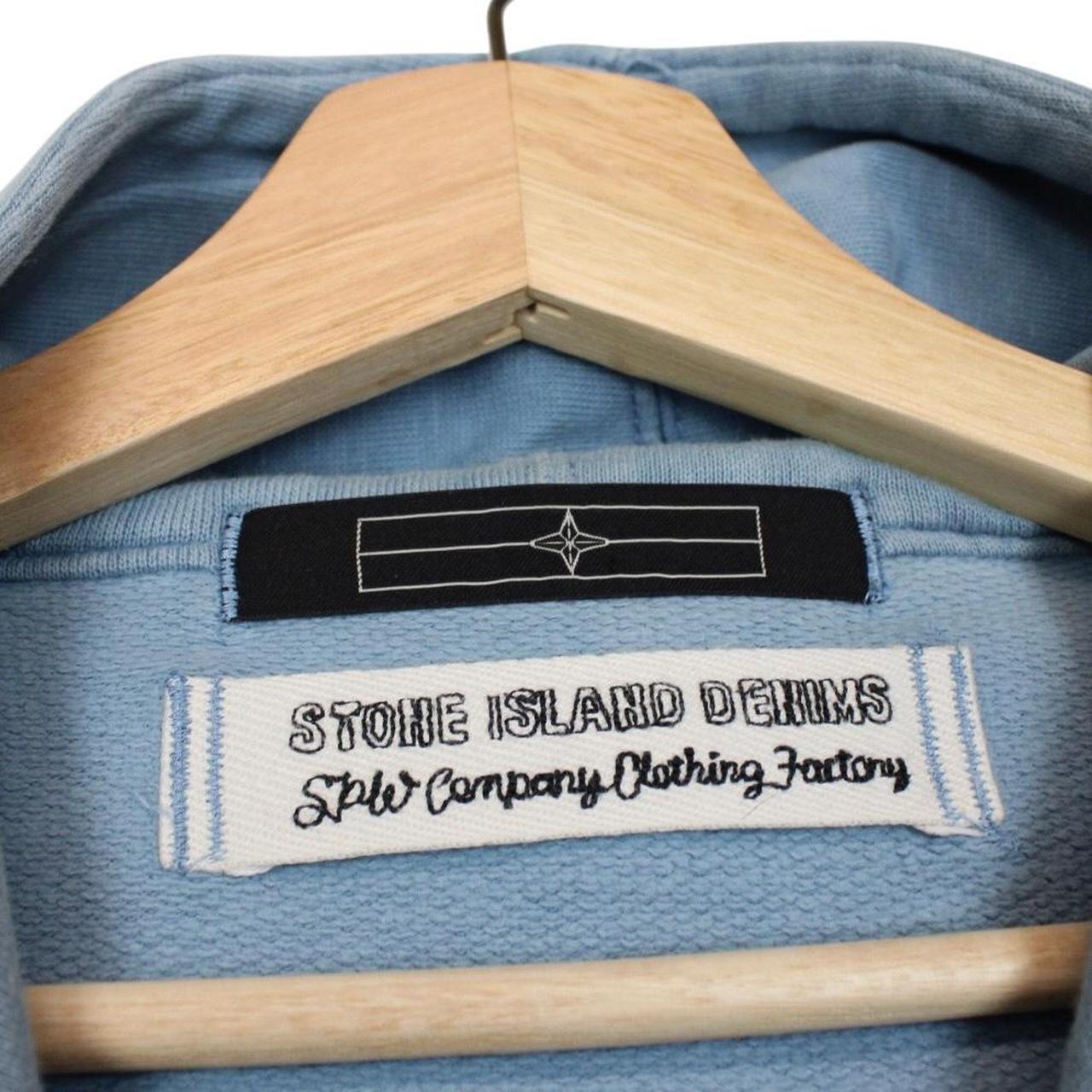 Vintage Stone Island Denims AW 2008 Blue Cotton Full Zip Hoodie Jumper
