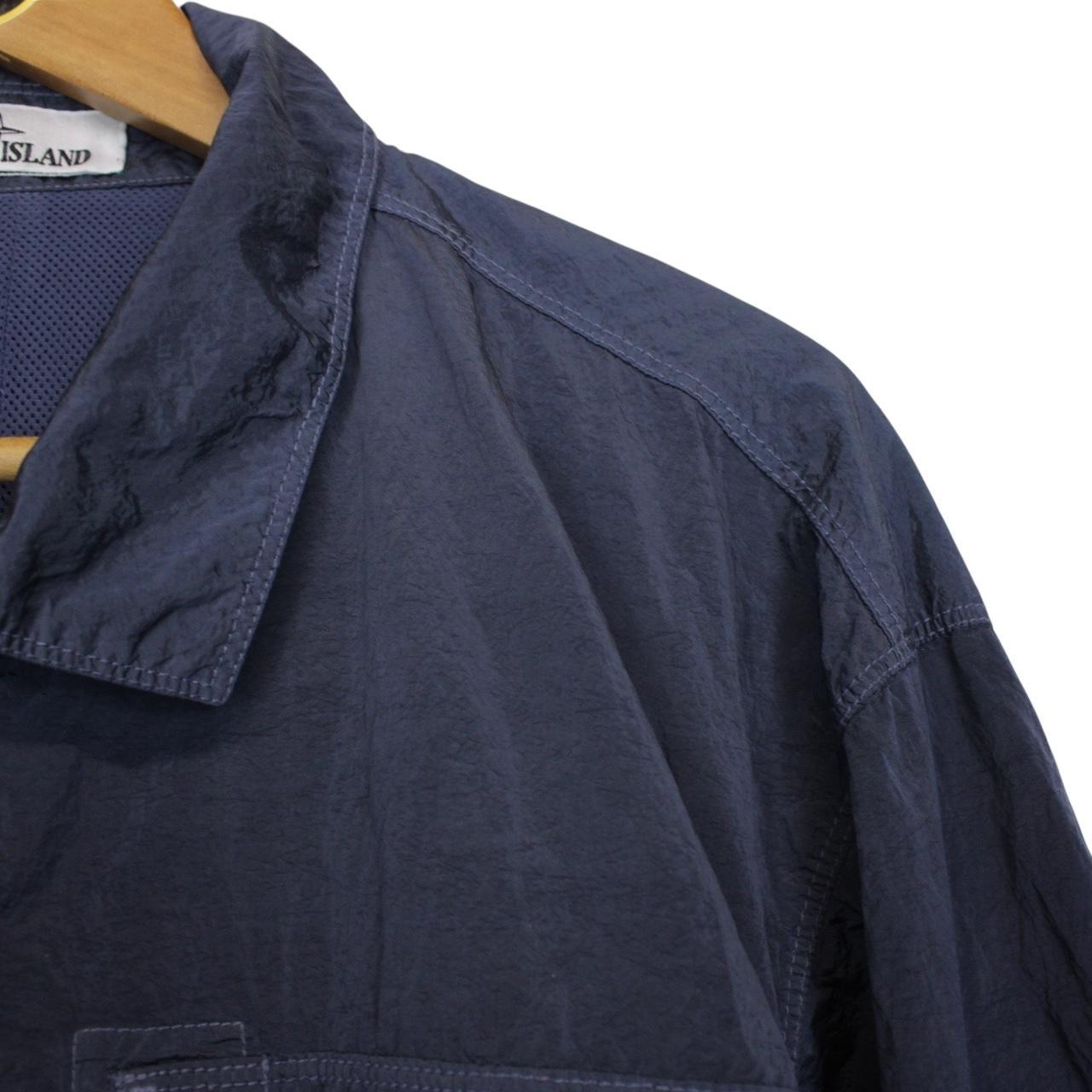 Stone Island AW 2024 Blue Full Zip Econyl Nylon Metal Overshirt Jacket