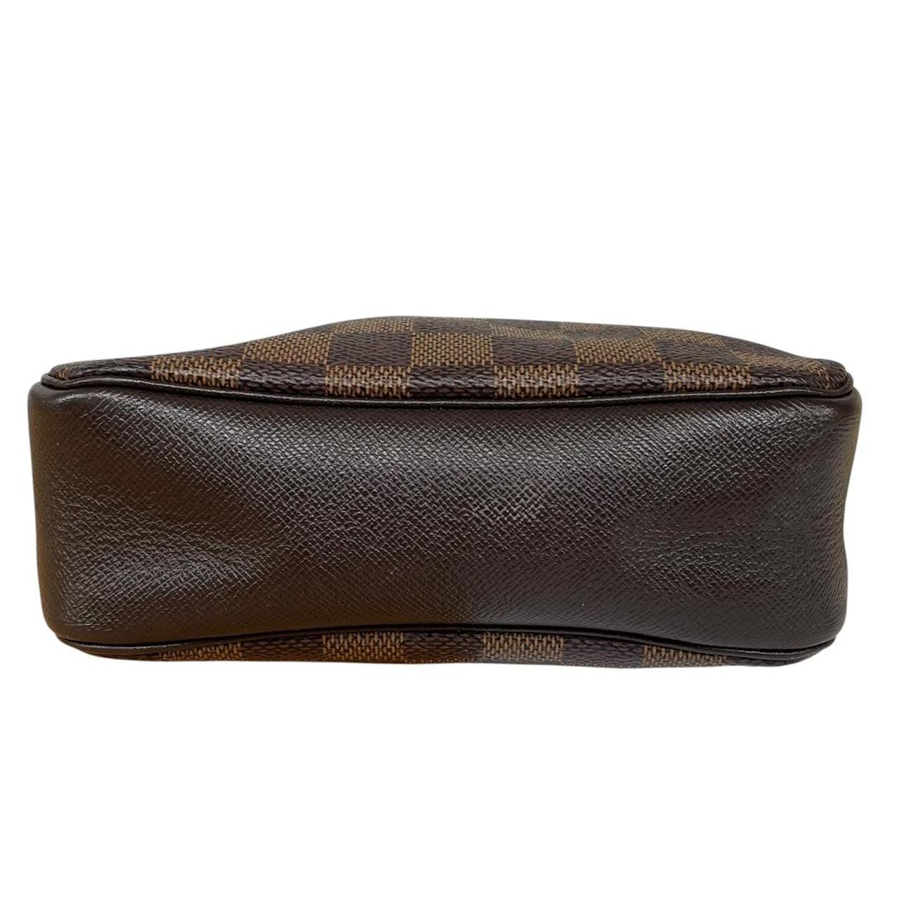 Vintage Louis Vuitton 2001 Brown and Tan Damier Ebene Trousse Pochette Bag