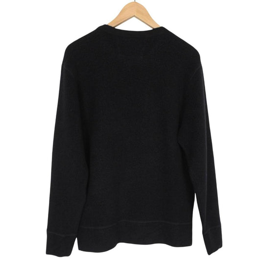 CP Company Black Diagonal Raised Fleece Cotton Logo Sweatshirt