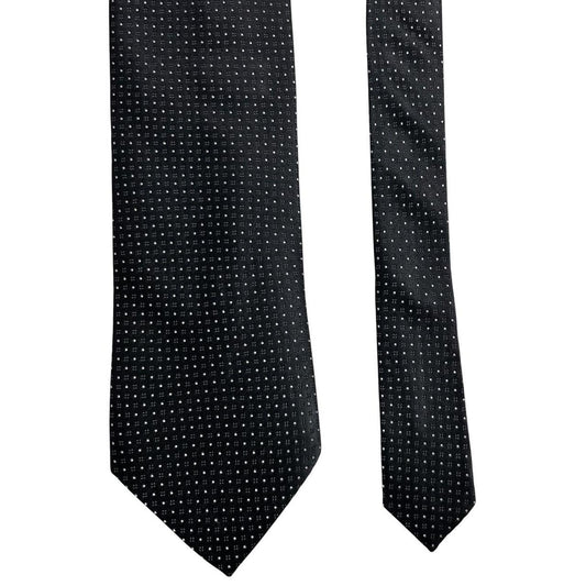 DKNY vintage silk tie black and white polka dots, excellent condition.
