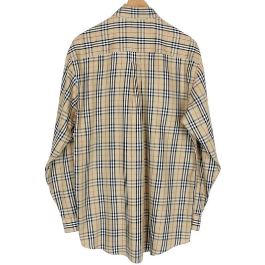 Vintage Burberry London Beige Nova Check Long Sleeve Shirt