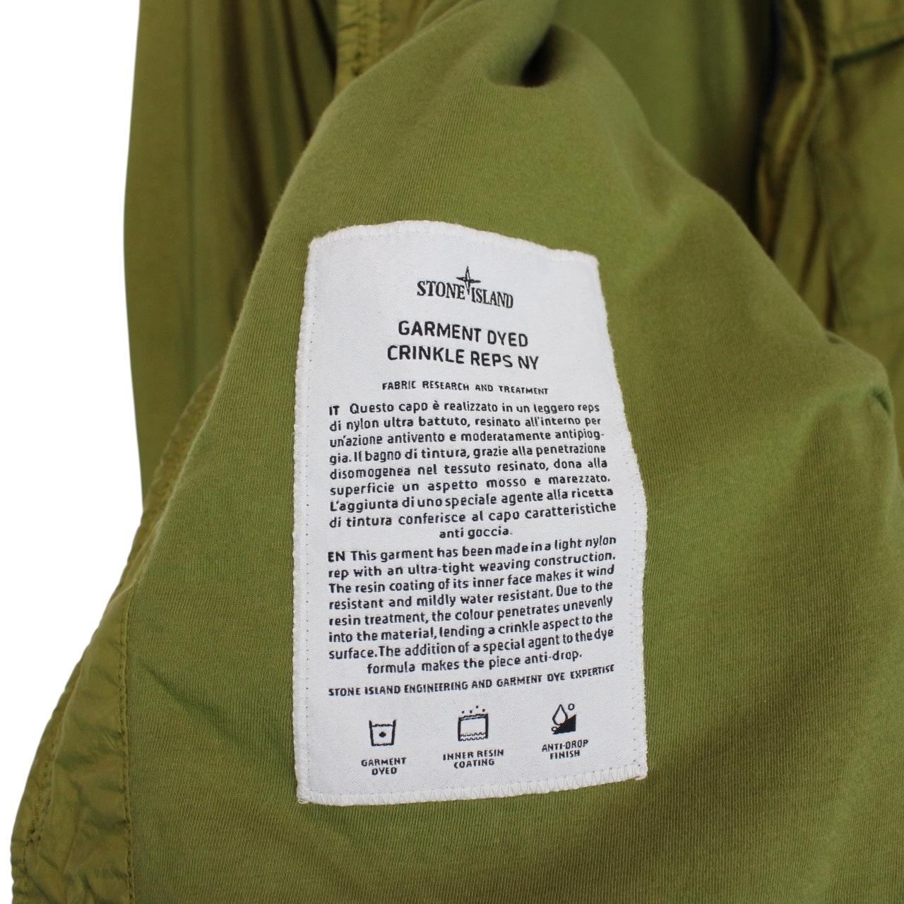 Stone Island SS 2016 Green Garment Dyed Crinkle Reps NY Full Zip Jacket