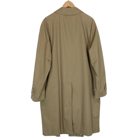 Vintage 90s Burberry Khaki Brown Single Breasted Nova Check Trench Coat
