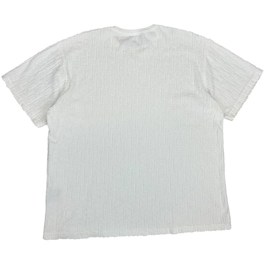 Dior White Oblique Monogram Towel Cotton Relaxed Fit Short Sleeve T-Shirt