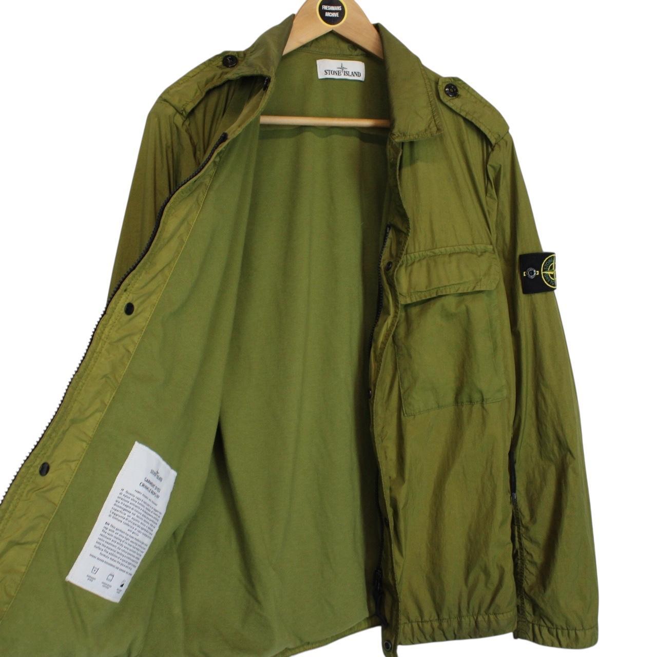 Stone Island SS 2016 Green Garment Dyed Crinkle Reps NY Full Zip Jacket