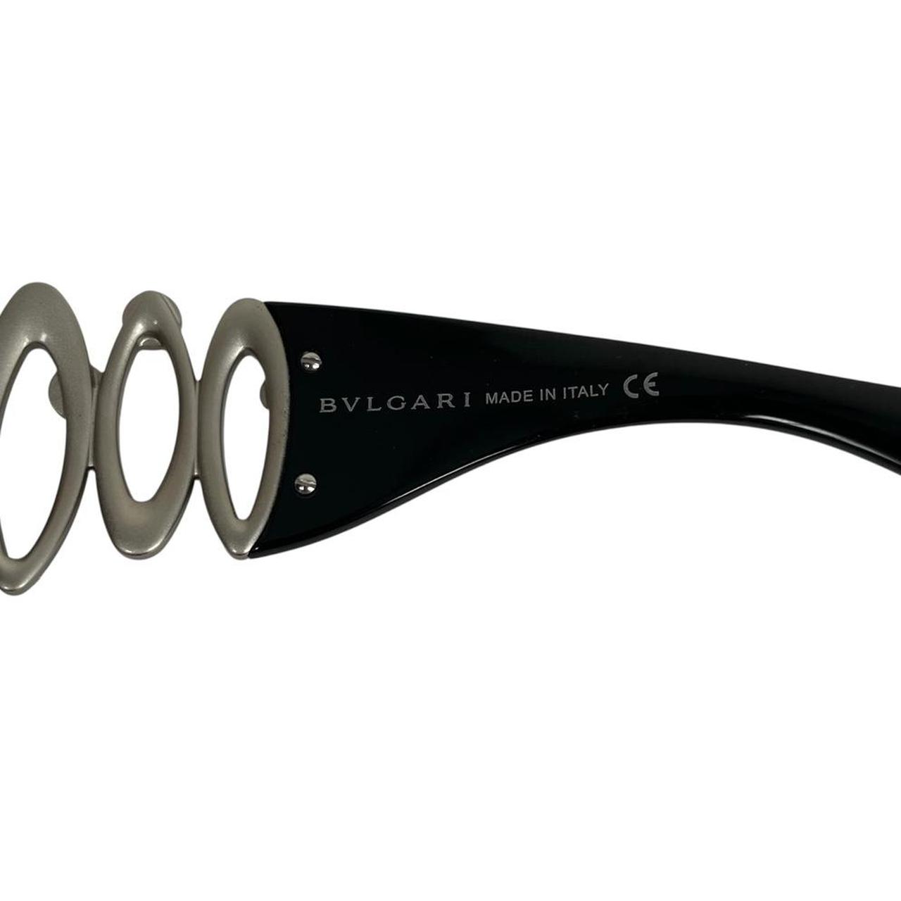 Bulgari Black and Silver 8016-B Embellished Sunglasses