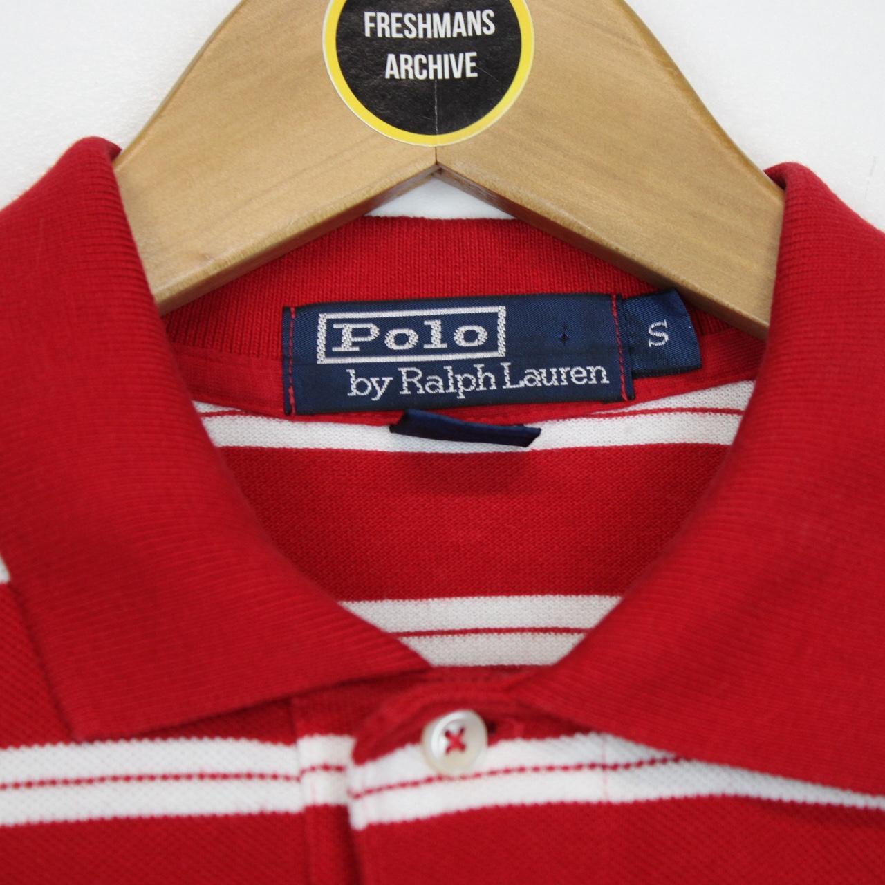 Polo Ralph Lauren Red and White Striped Short Sleeve Cotton Polo Shirt