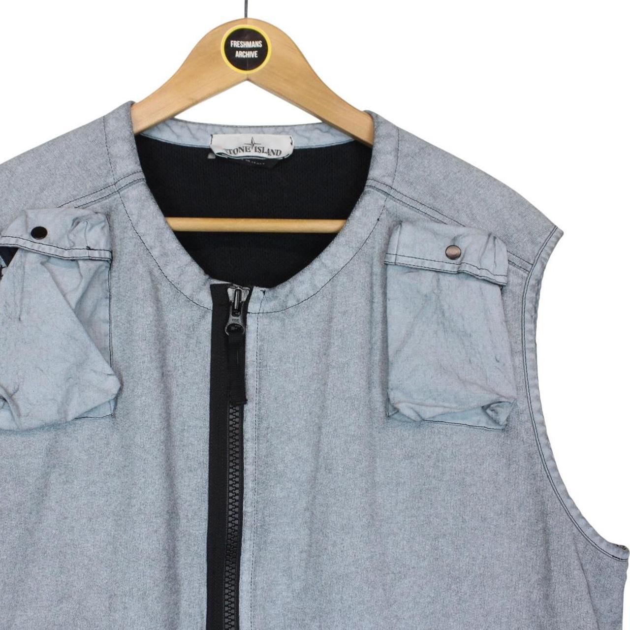 Stone Island SS 2019 Felpa Placcata Blue Multi Pocket Cotton Vest