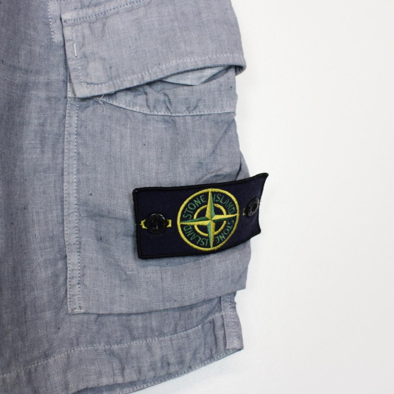 Stone Island Blue Bermuda Cotton Cargo Shorts