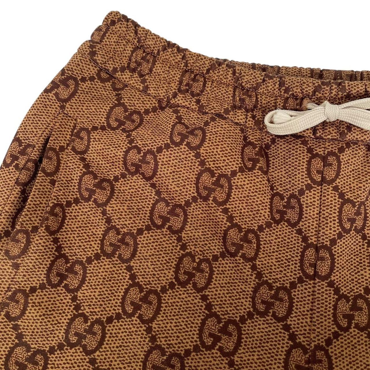 Gucci Brown GG Monogram Technical Jersey Tracksuit Bottoms / Joggers
