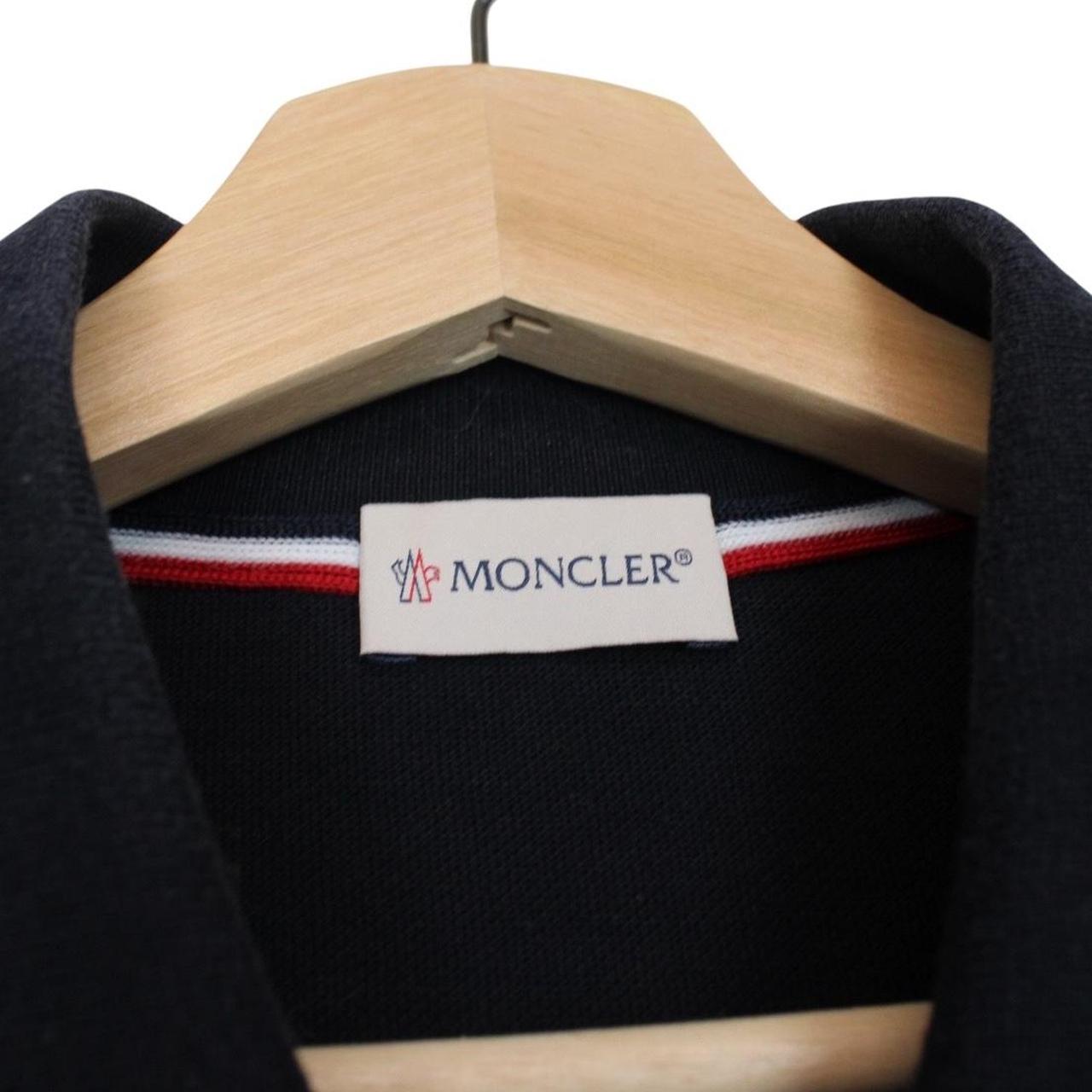 Moncler Maglia Manica Lunga Navy Blue Long Sleeve Cotton Polo Shirt
