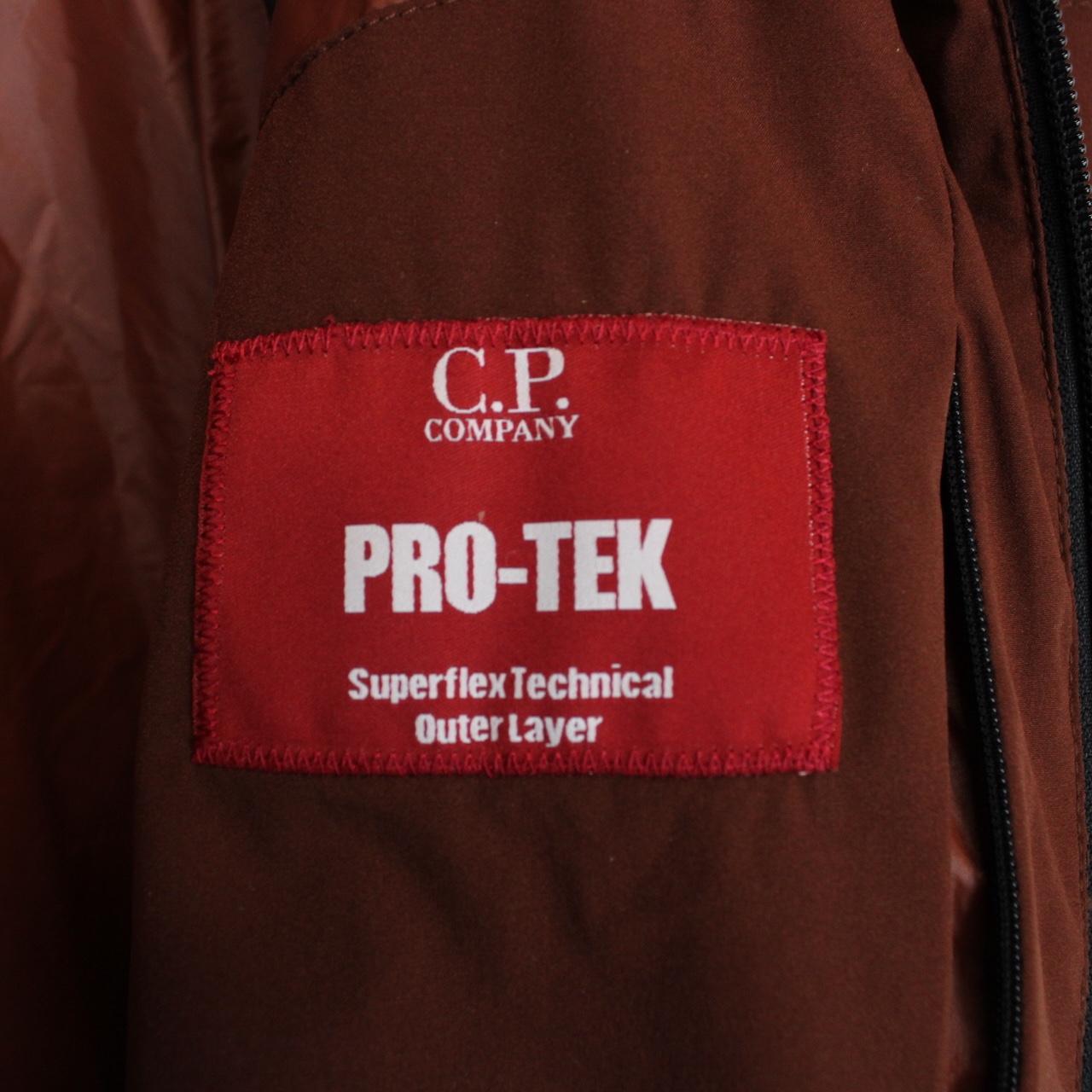 CP Company Pro-Tek Brown Full Zip Quilted Soft Shell Lens Jacket
