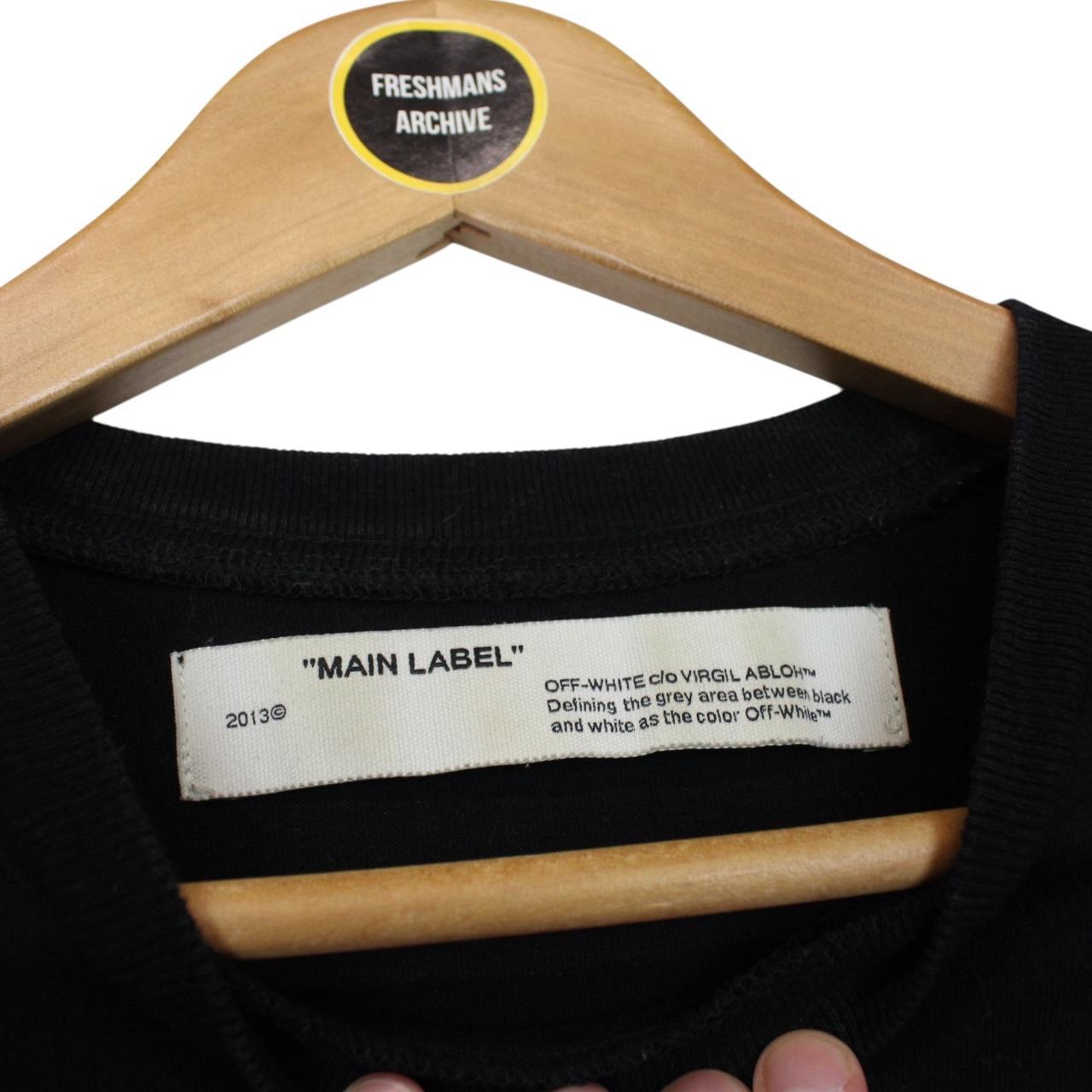 Off White Black and Beige Tape Arrows Long Sleeve Cotton T-Shirt