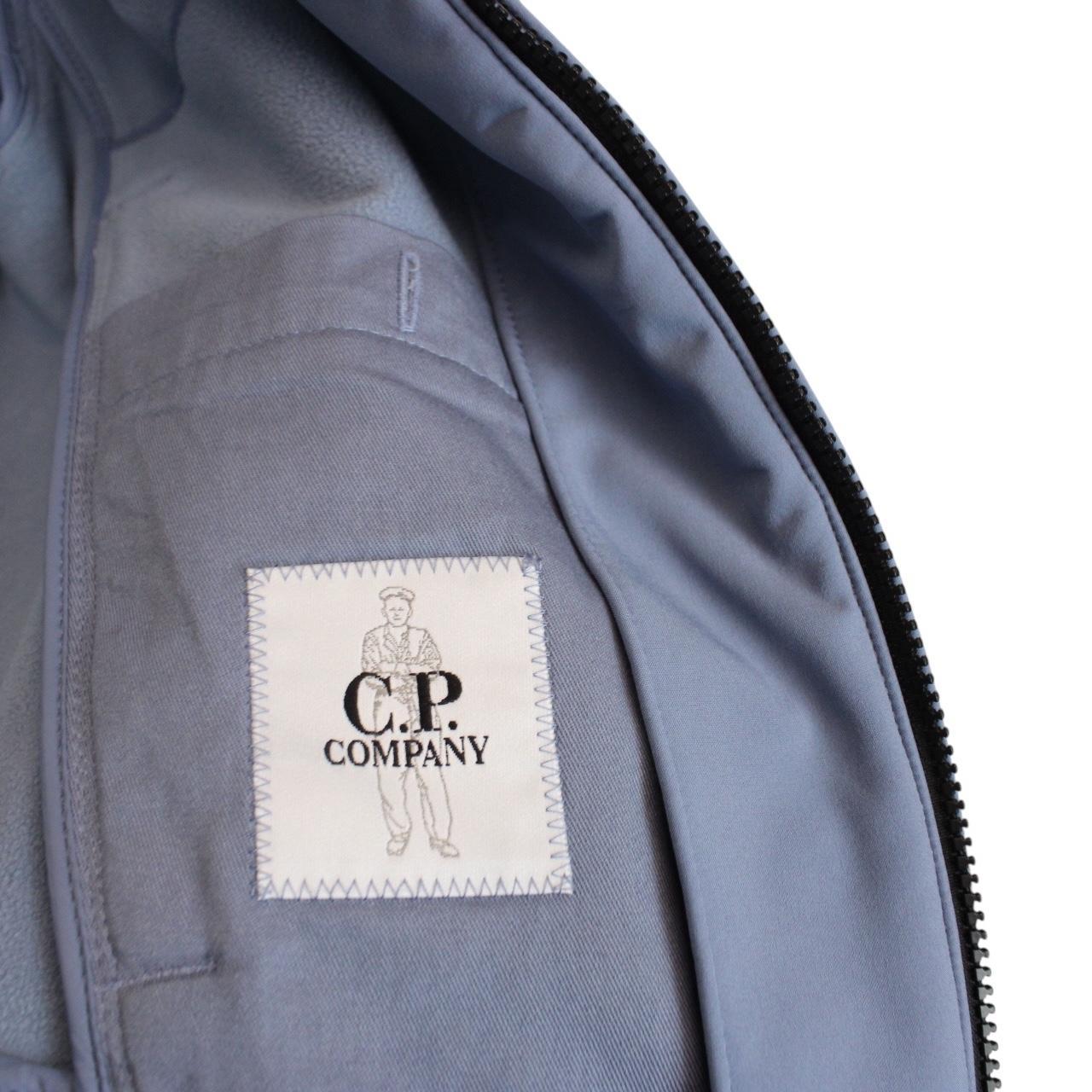 CP Company Blue Soft Shell R Full Zip Goggle Hooded Jacket