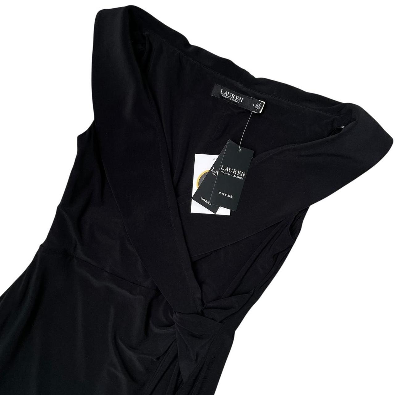 Ralph Lauren Black Jersey Off-The Shoulder Evening Gown Dress