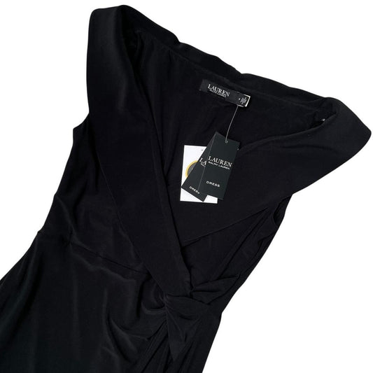 Ralph Lauren Black Jersey Off-The Shoulder Evening Gown Dress