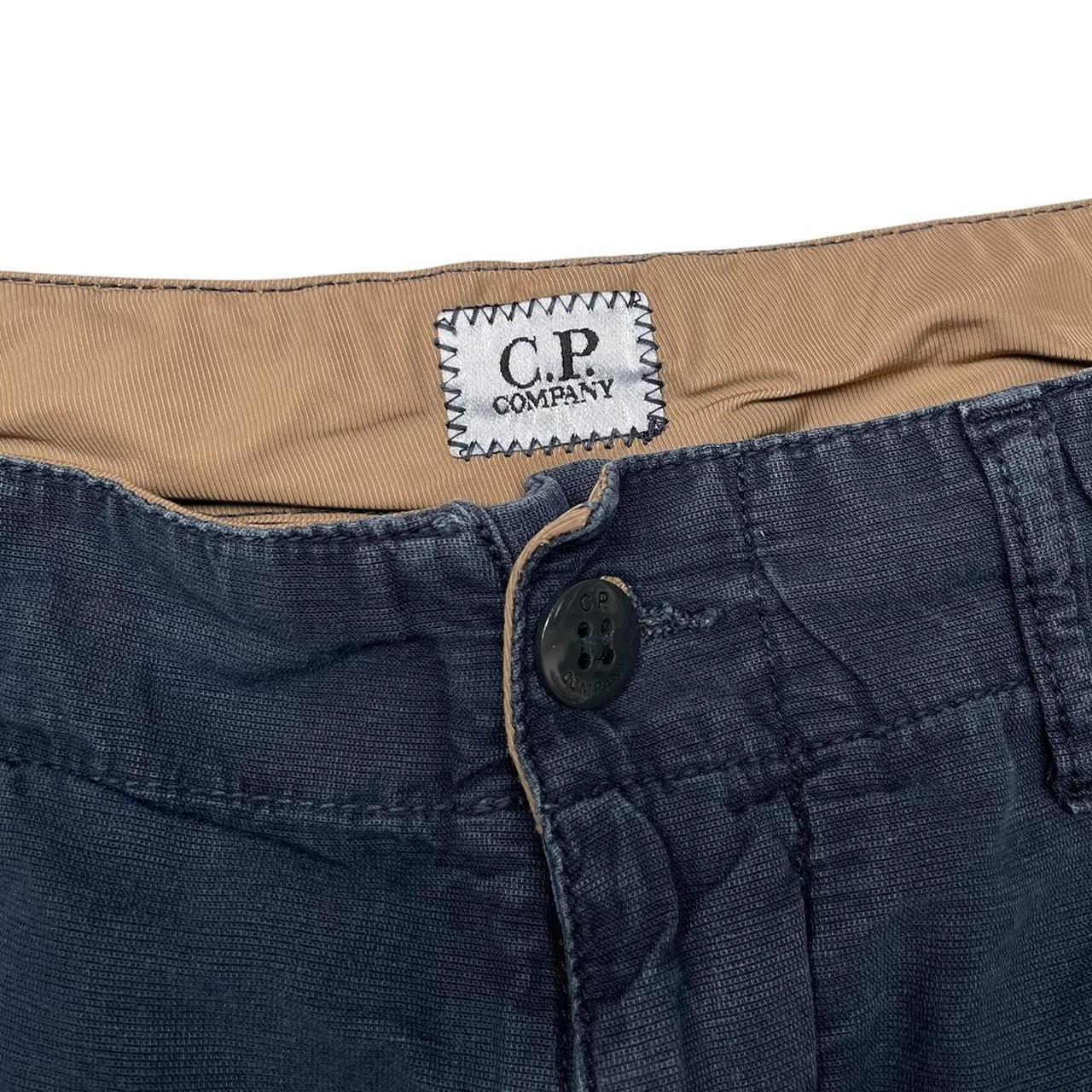 CP Company Navy Blue Cotton Lens Cargo Shorts