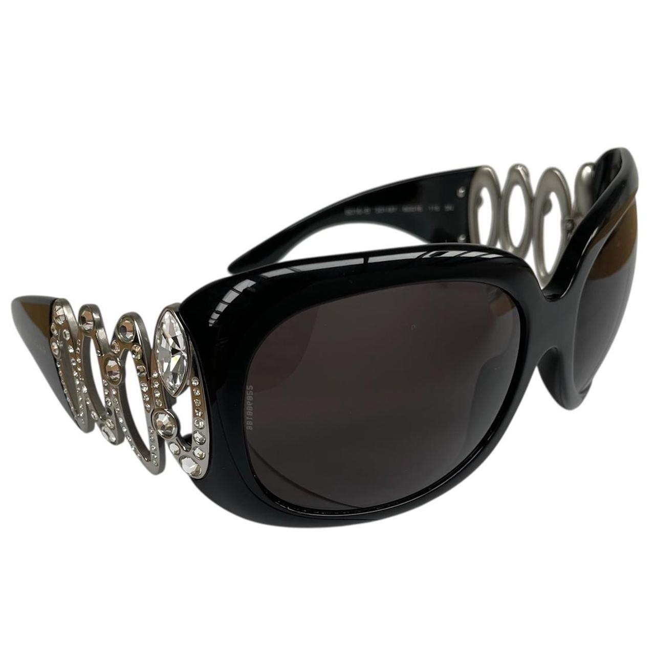 Bulgari Black and Silver 8016-B Embellished Sunglasses