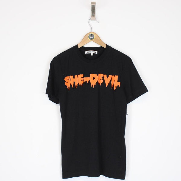 Alexander McQueen Black and Orange She-Devil Short Sleeve T-Shirt