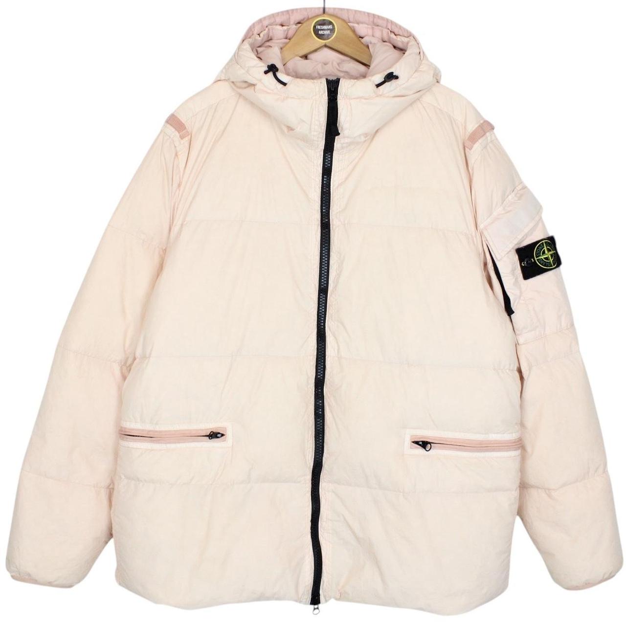 Stone Island AW 2022 Peach Orange Garment Dyed Crinkle Reps R-NY Down Puffer