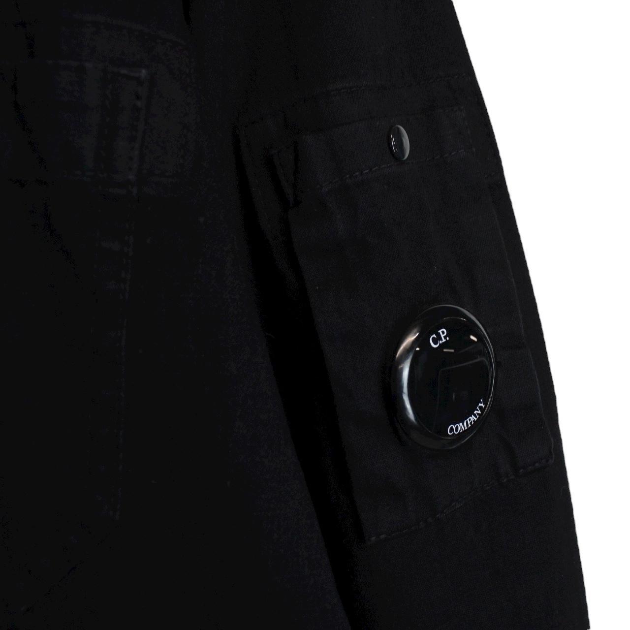 CP Company ‘Blu’ Navy Blue Garment Dyed Button Up Cotton Lens Overshirt