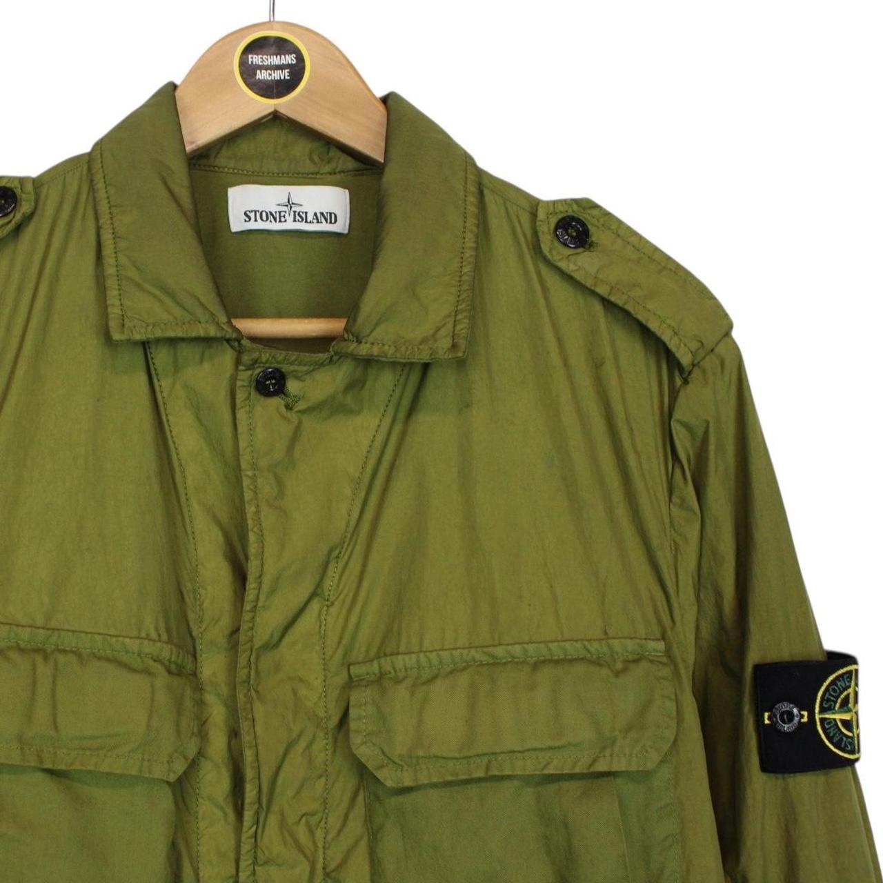 Stone Island SS 2016 Green Garment Dyed Crinkle Reps NY Full Zip Jacket