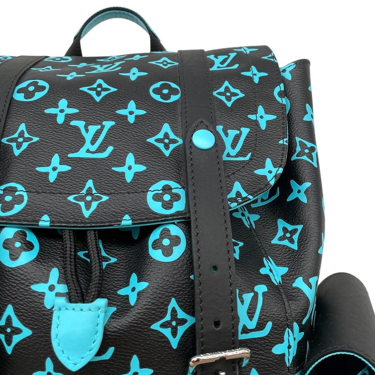 Louis Vuitton Black and Neon Green Monogram Christopher MM Backpack
