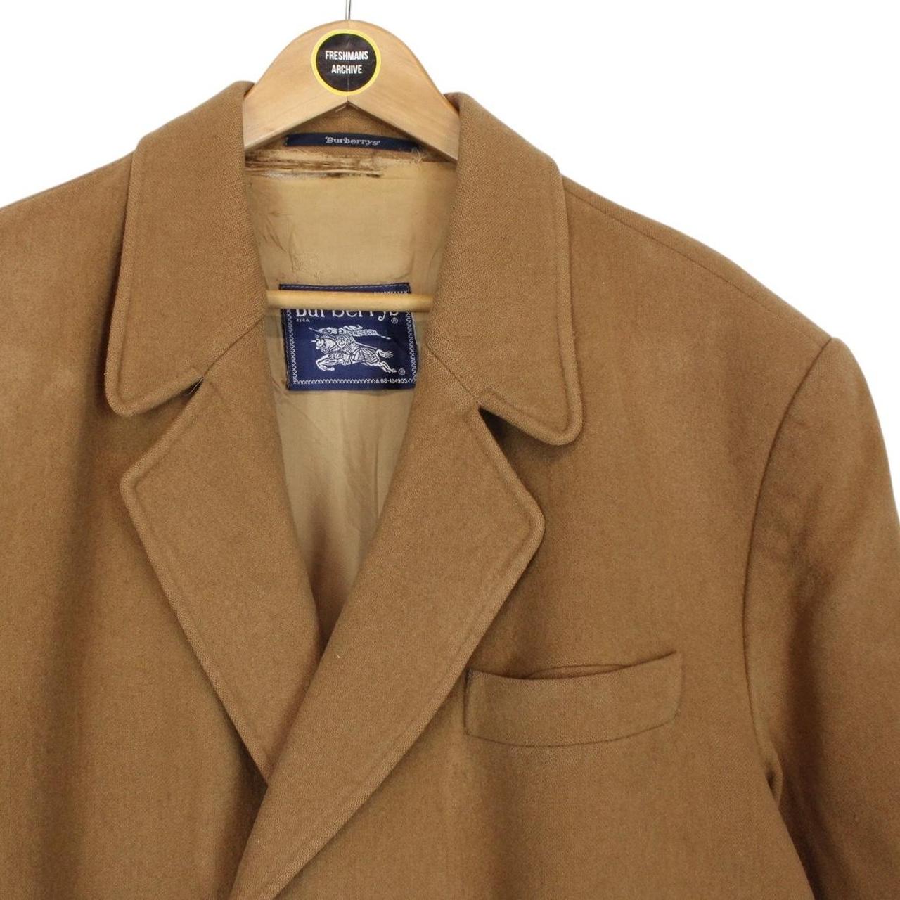 Vintage 80s Burberry Tan Brown Wool Overcoat