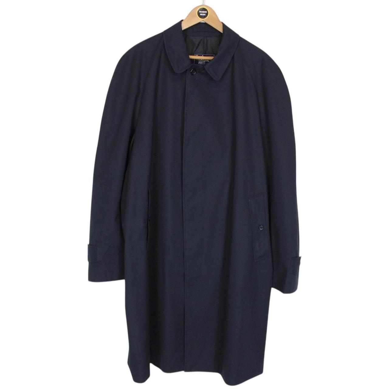 Vintage 90s Burberry Navy Blue Single Breasted Trench Coat