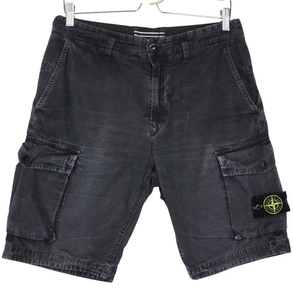 Stone Island SS 2021 Black Bermuda Cotton Cargo Shorts