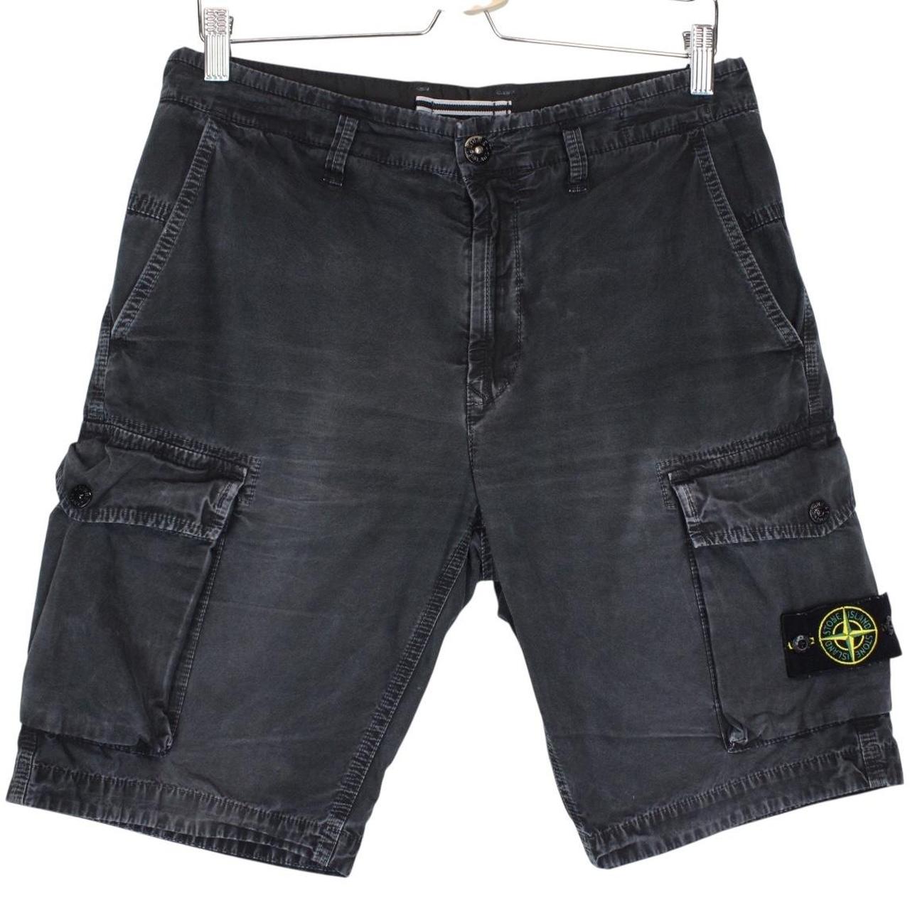Stone Island SS 2021 Black Bermuda Cotton Cargo Shorts