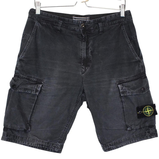 Stone Island SS 2021 Black Bermuda Cotton Cargo Shorts