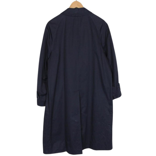 Vintage 90s Burberry Navy Blue Single Breasted Nova Check Trench Coat