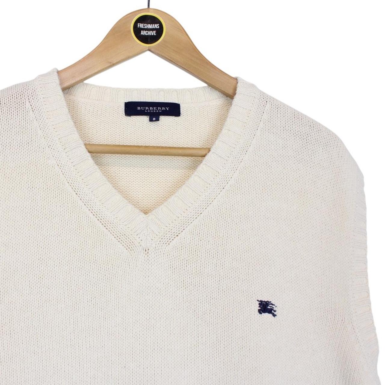 Vintage Burberry London Cream Cotton/Acrylic Knit Sweater Vest